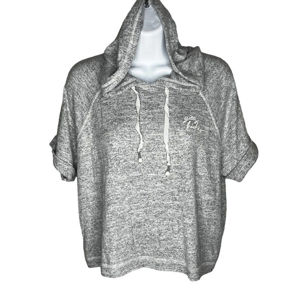 GILLY Hicks Sydney Abercrombie Sz M Hoodie Crop Pullover Embroidery Logo NEW - Picture 1 of 10